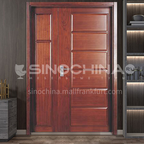 American red oak log solid wood door mother-in-law door outdoor wooden door 3